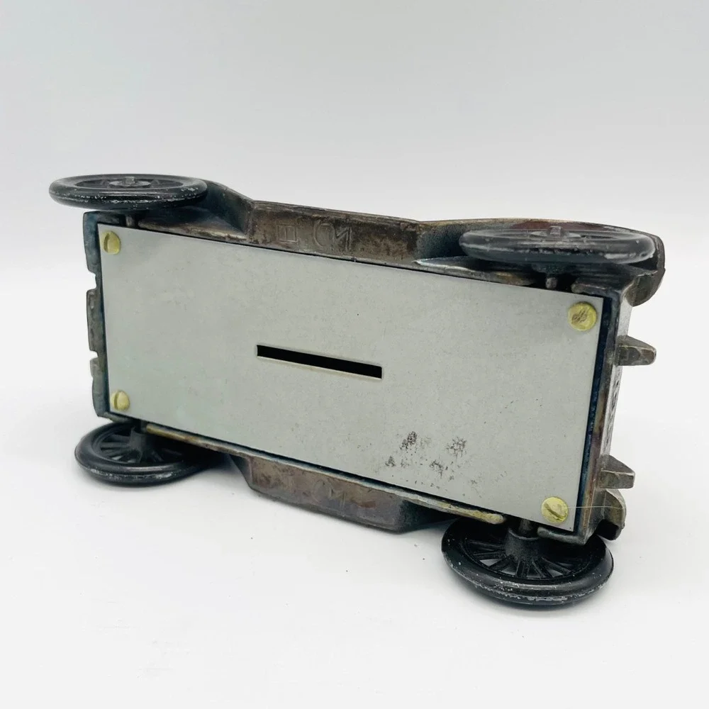 Peoples National Bank 1915 Model T Car Coin Bank Bronze Tone Vintage New Jersey